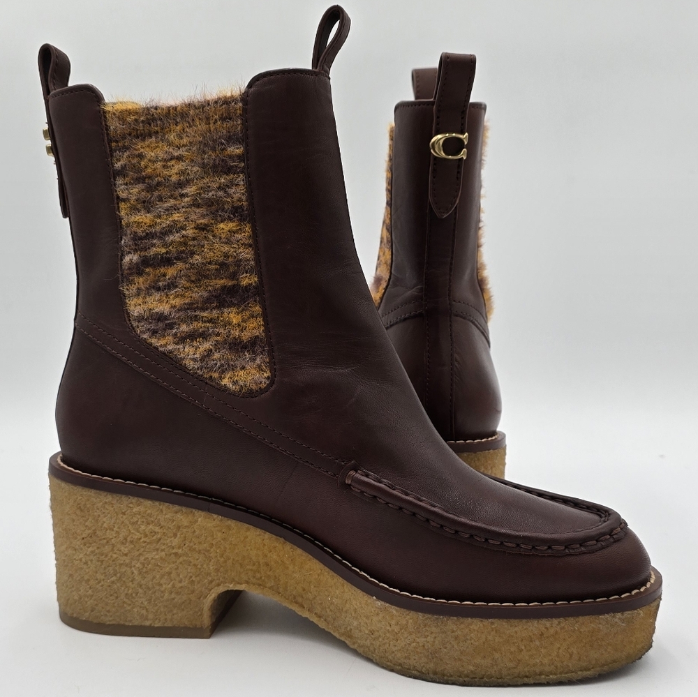 Coach Brown and Tan Ankle Boots